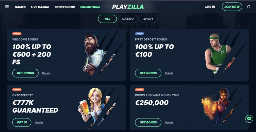Bonuses and Promotional PlayZilla