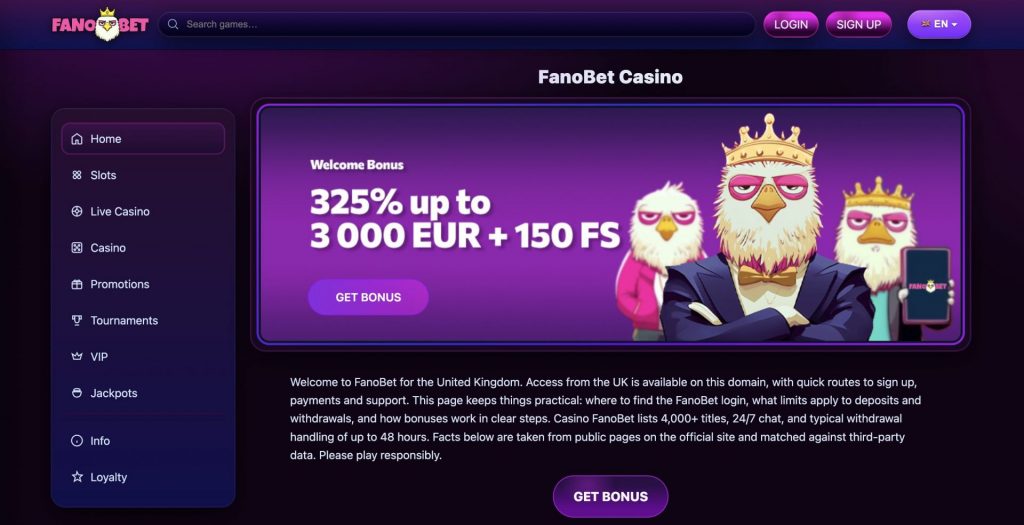 FanoBet — Official site