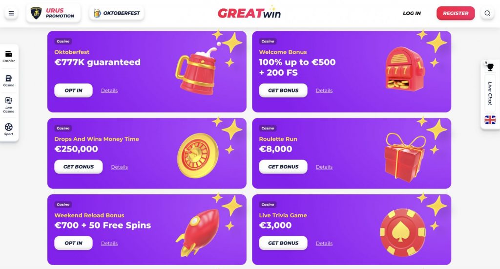 GreatWin Bonus