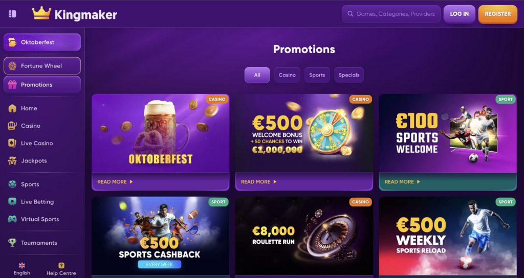 Kingmaker Casino Bonus