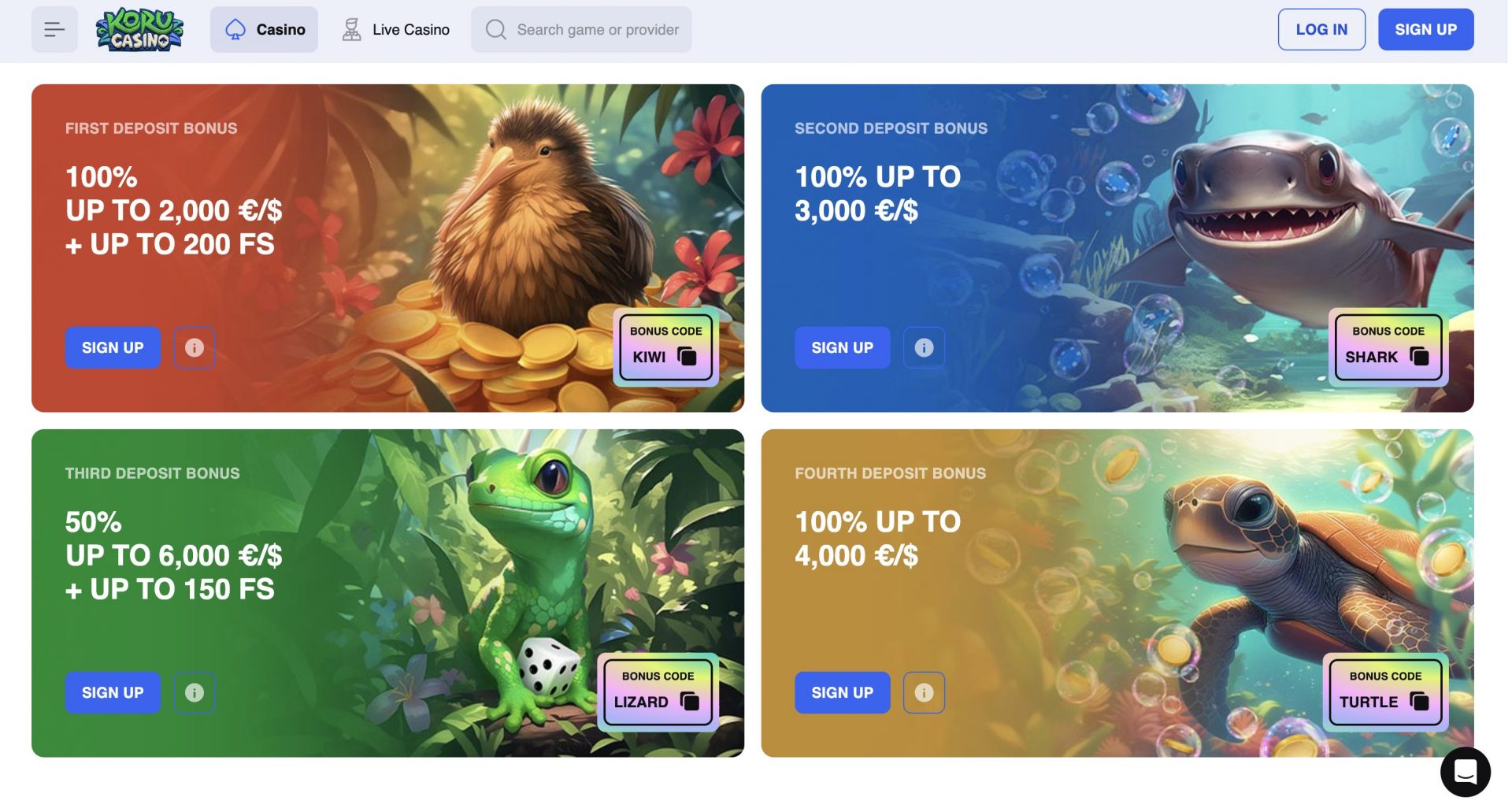 Koru Casino Bonuses