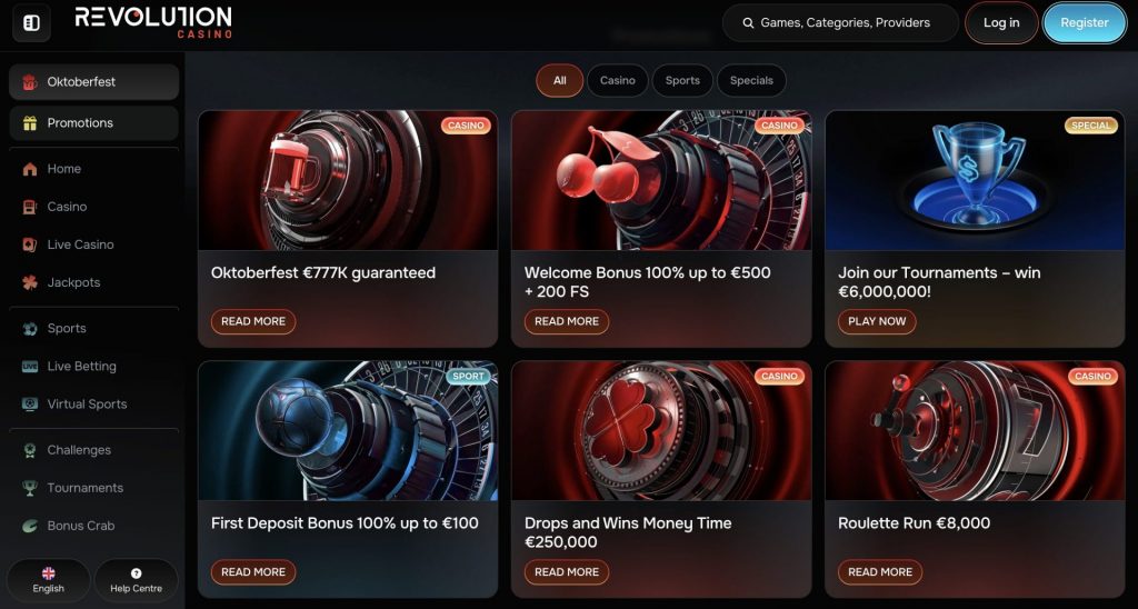 Revolution Casino Bonus