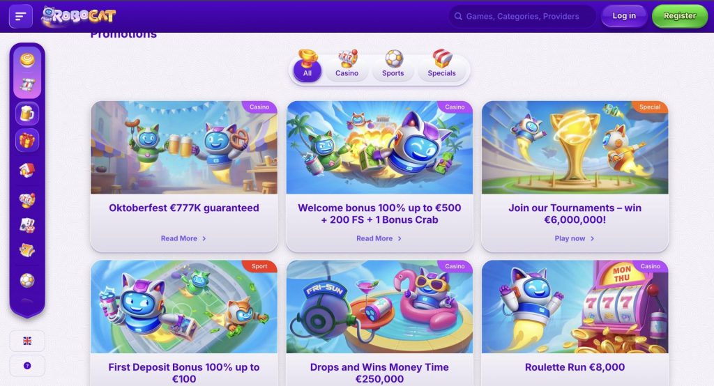 RoboCat Promotions | Online Casino & Sports Promotions