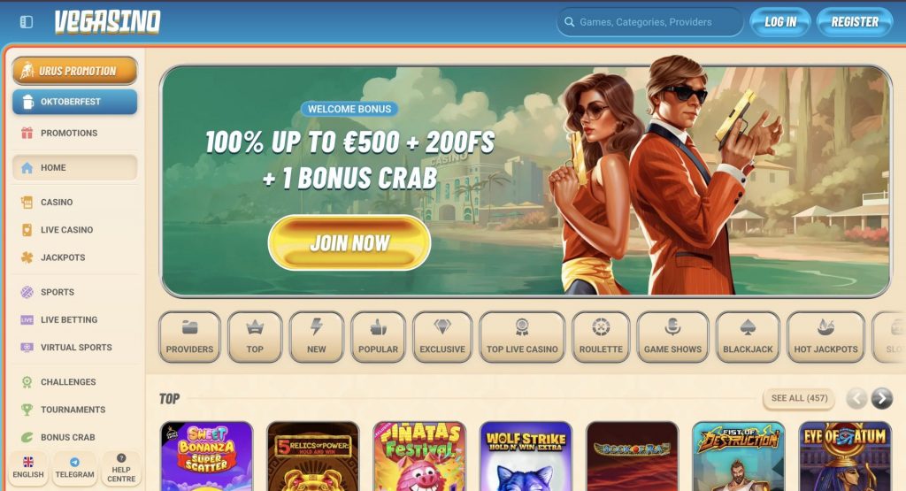 Vegasino for Online Casino